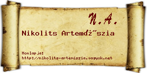 Nikolits Artemíszia névjegykártya
